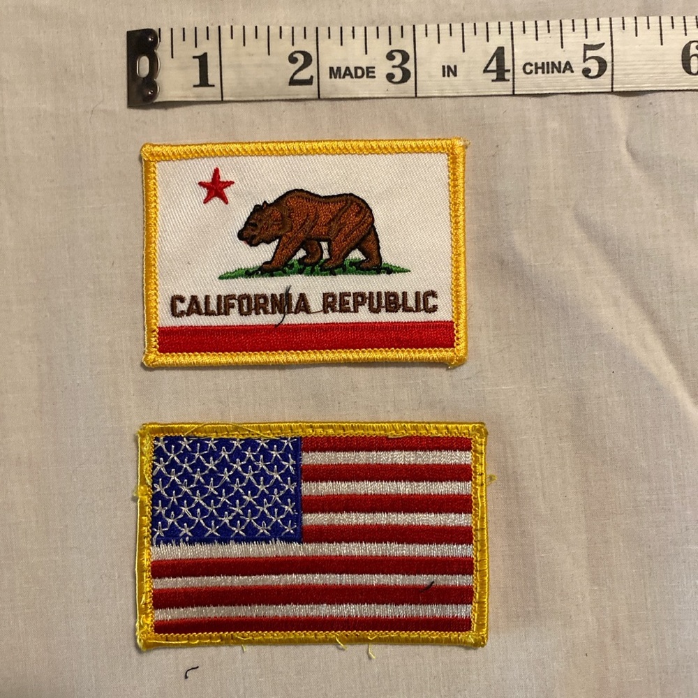 America and California flag patches